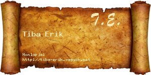 Tiba Erik névjegykártya